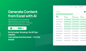 Thumbnail of Clever CSV - Turn Spreadsheets into Thousands of AI-Generated Content.